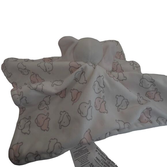 Blankets and Behond Elephant Lovey Blanket Pink White toy plush stuffed - Picture 4 of 11